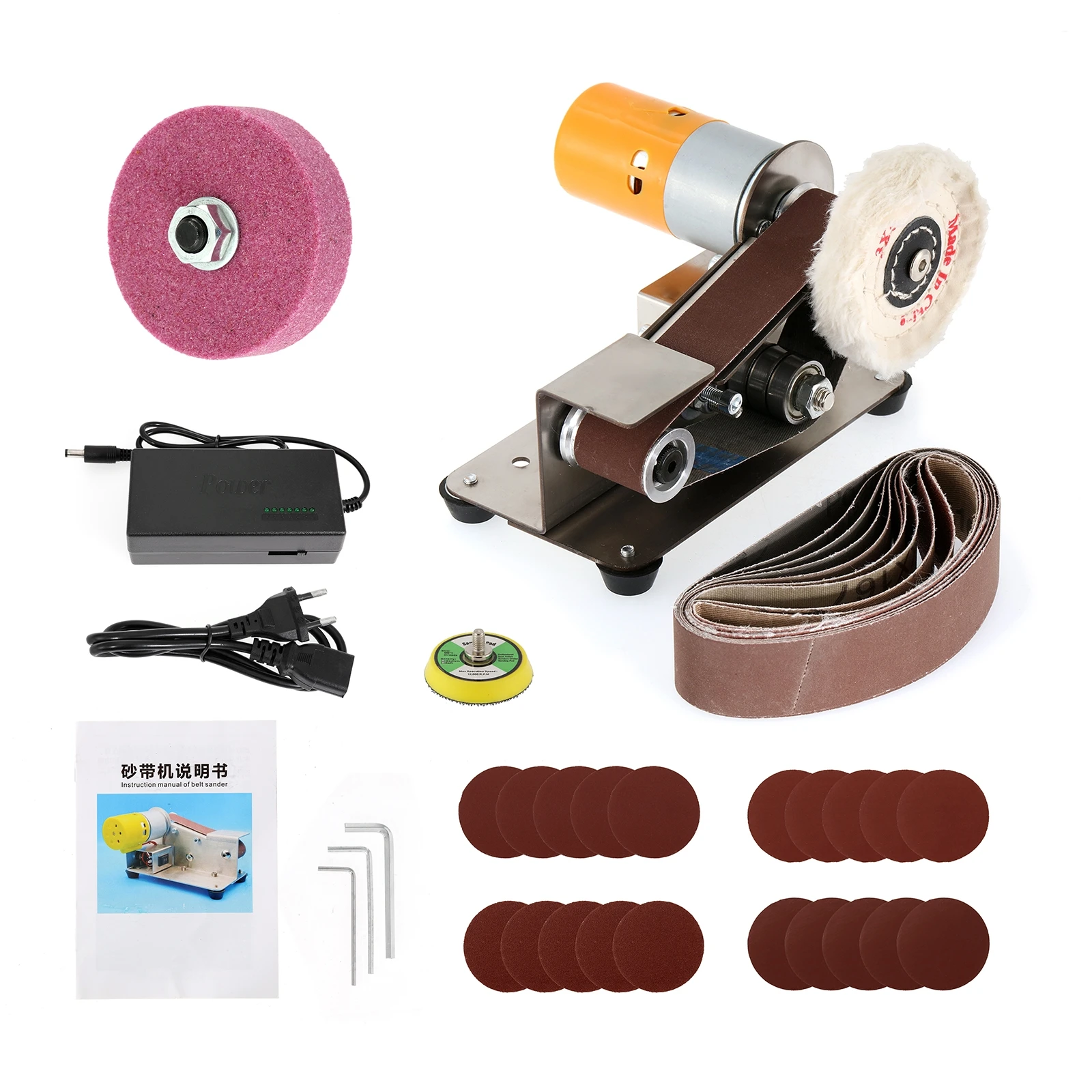 

9000/min Electric Belt Sander Knife Sharpener Wood Edges Polishing Machine Multifunctional Grinder Cutter with Abrasive Belt