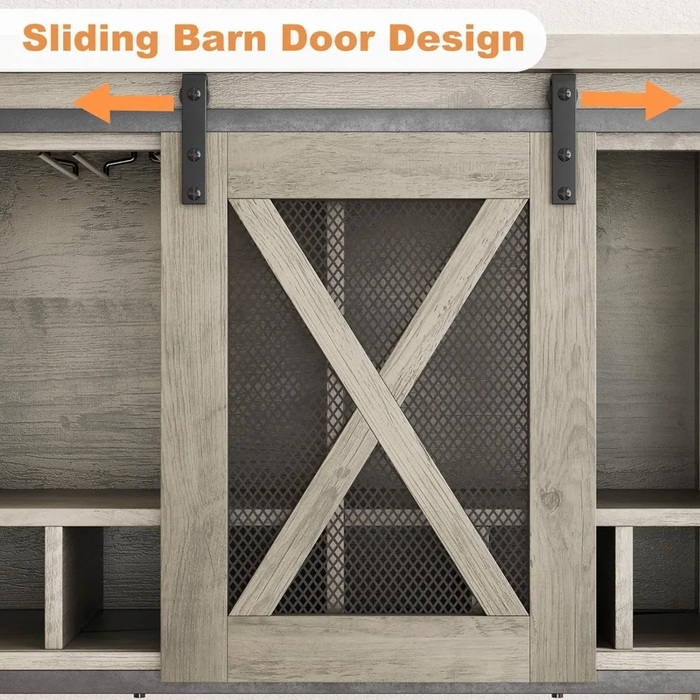 Шкаф для кофе-бара, консольный столик в прихожей с местом для хранения вещей, сервант-буфет в фермерском доме с раздвижными дверцами сарая,