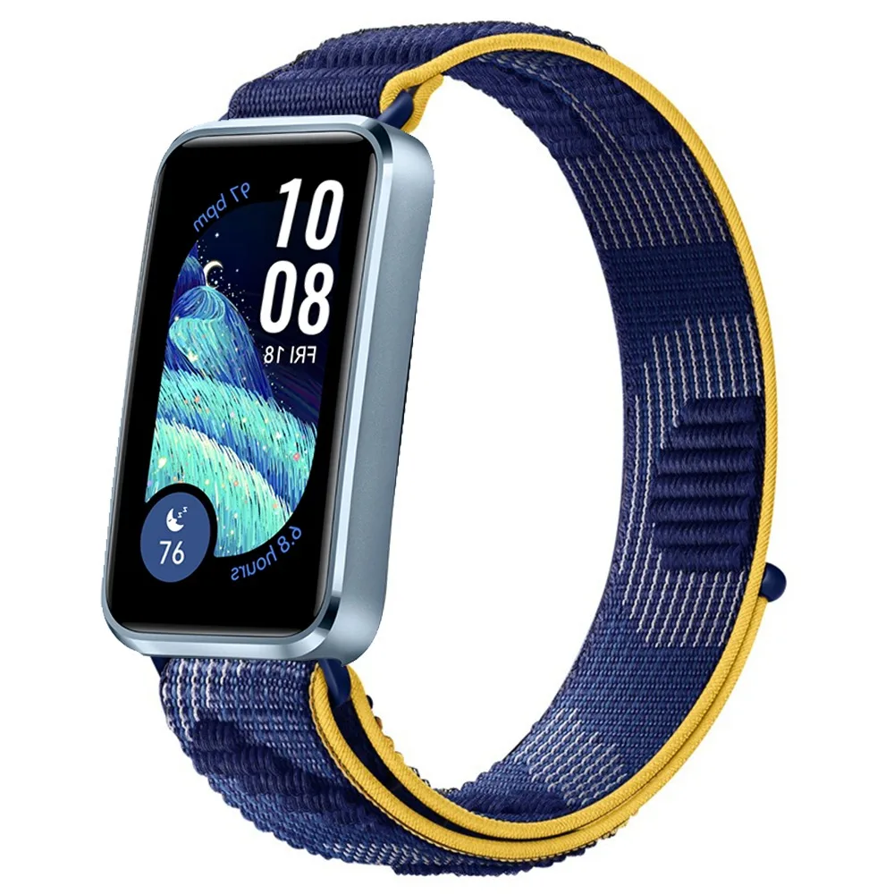 Nova pulseira de nylon para huawei band 10, pulseira confortável ajustável, correa para huawei band 10/9/8, substituição de cinto