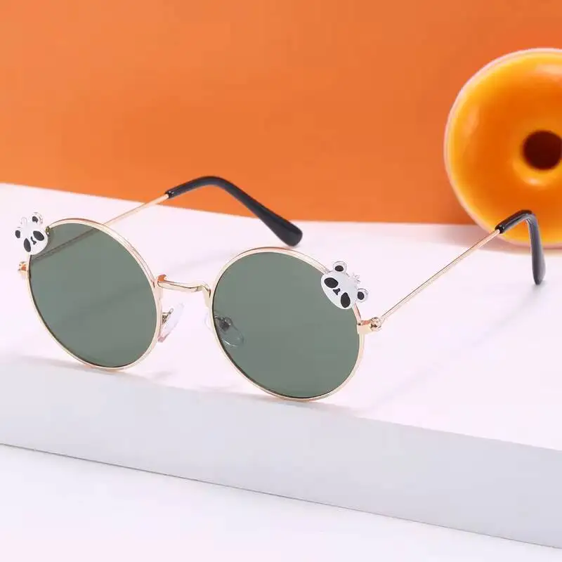 2026 UV400 New Product Directly From Manufacturer Cross-Border Metal Sunglasses Boys And Girls Baby Panda Children's Glasses