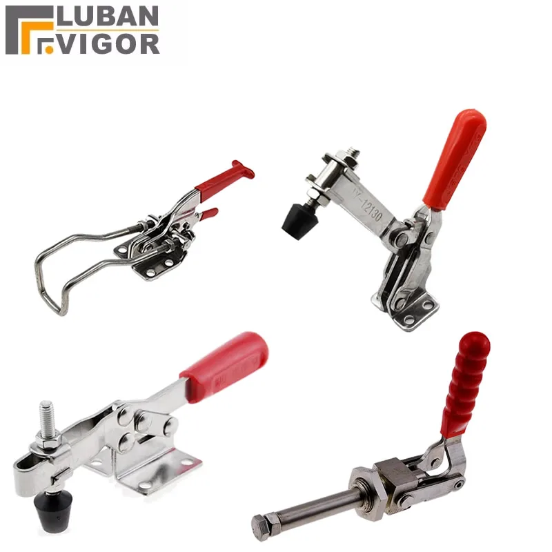304 Stainless steel Adjustable Toggle Clamp lock Push-pull Horizontal Vertical Quick Release Hand Tool for Woodworking