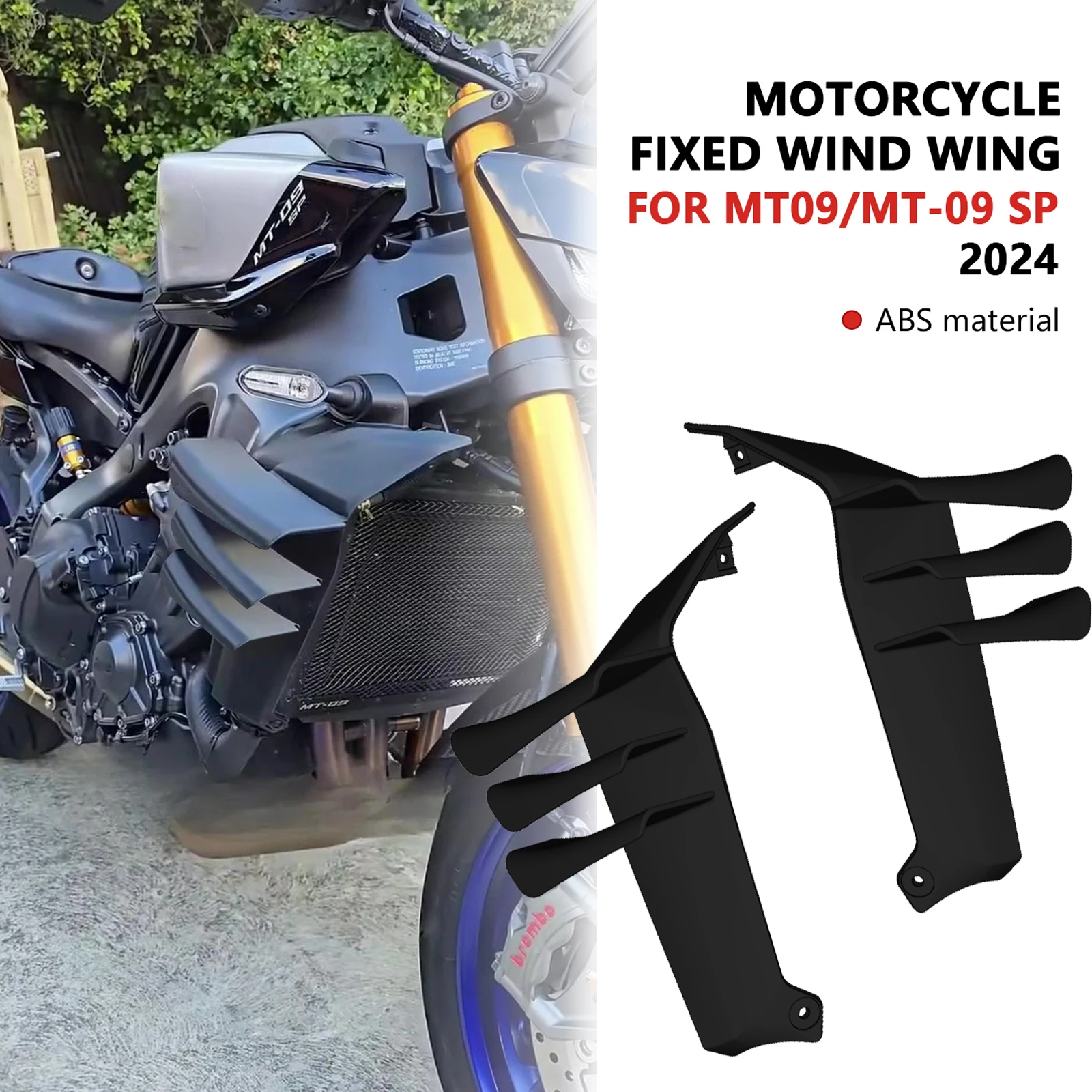

Для MT 09 mt09 sp MT 09 SP 2024 2025 боковые крылья боковой обтекатель боковые спойлеры мотоциклетные спойлеры аэродинамические крылышки фиксированные крылья
