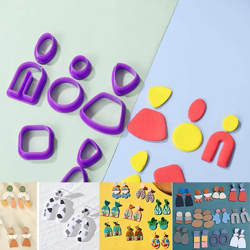 118PCS Polymer Clay Cutters, Set Of 18 Earring Clay Cutters Polymer Clay Jewelry Making With Earring Cards Earring Hooks