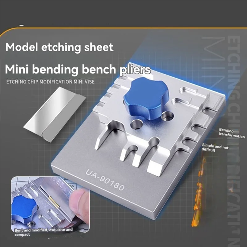 

ABMI-For Model Building Tools Hobby Photo Etched Parts Bender UA-90180 Upgraded Mini Vise Etching Chip PE Parts Bending Tools,