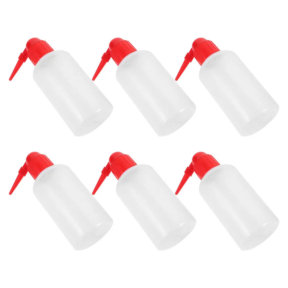 

6Pcs Rinse Bottle Lab Squeeze Bottle with Angled Spout Clear Scale 250Ml Precision Cleaning for Laboratory Medical Eyelash