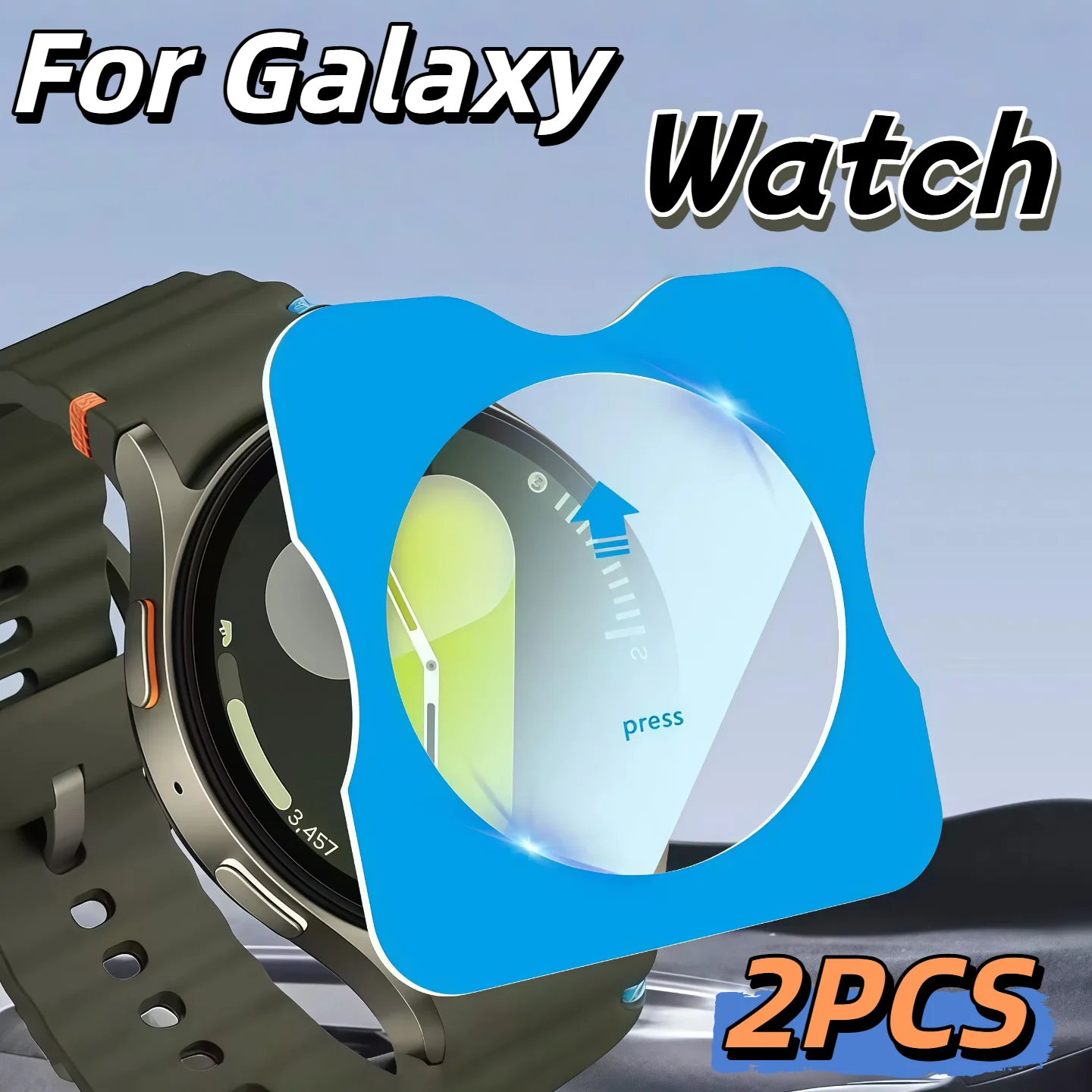 2 قطعة واقي للشاشة من الزجاج المقسى لساعة Galaxy Watch7 Ultra 4 5 6 7 40 مللي متر 44 مللي متر كلاسيكي 43 مللي متر 47 مللي متر فيلم محاذاة سهل