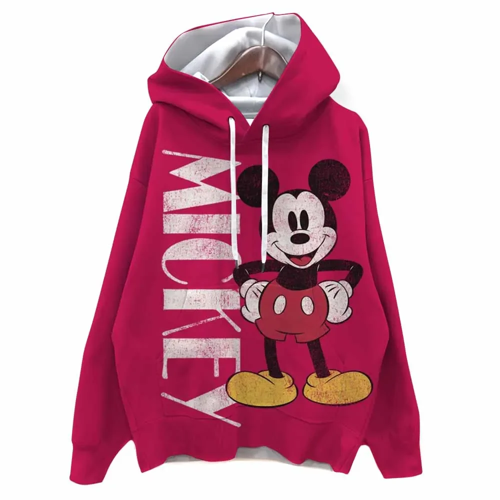 디즈니 미키 마우스 프린트 Y2K 후드티 여성 하라주쿠 카와이 옷 오버사이즈 스웨트셔츠 귀여운 여성 새로운 캐주얼 패션 고딕