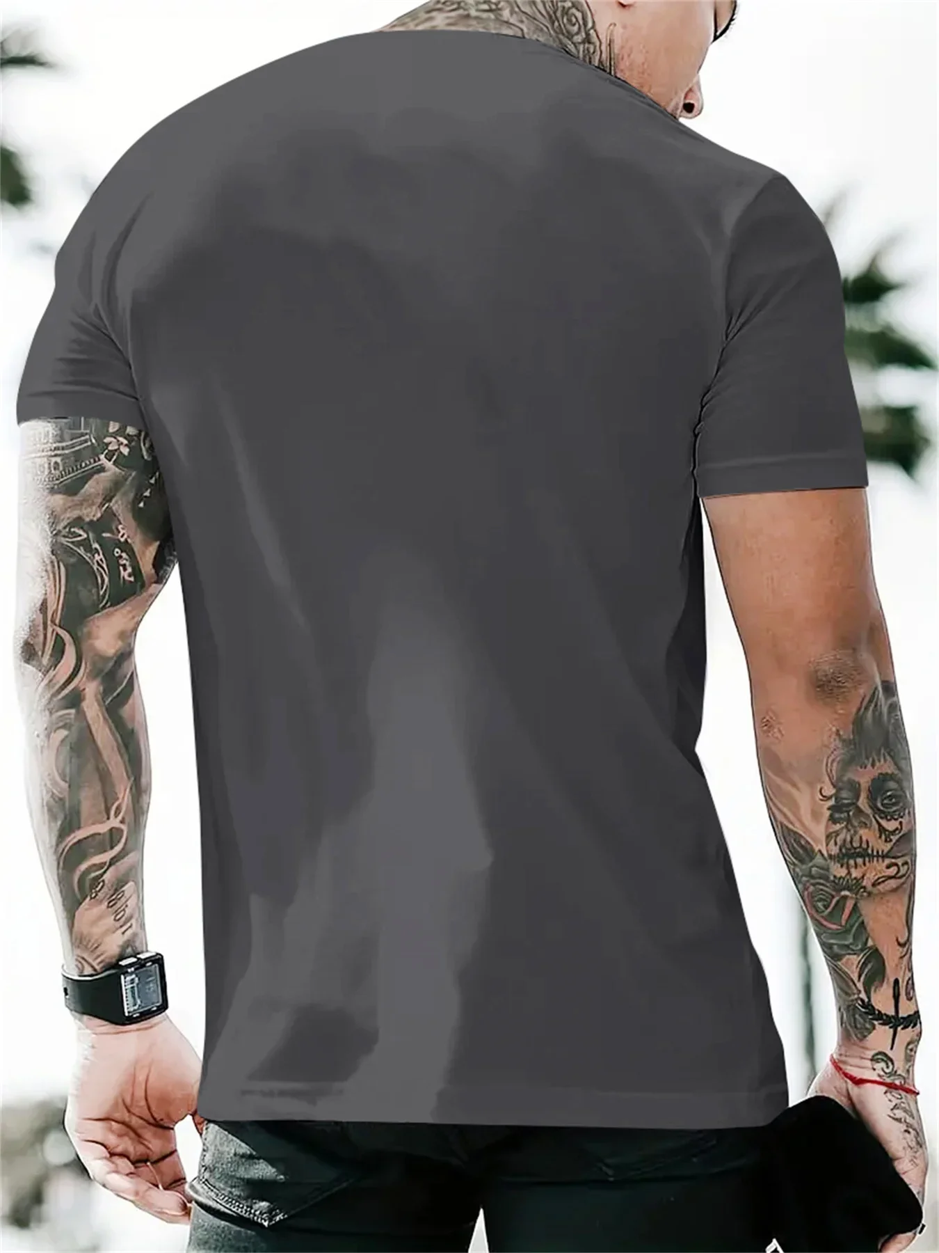 Herren Sommer 100% Baumwolle Mode Sport Freizeit Locker Geschnittenes Golfspieler-Muster Bedrucktes Rundhals-Kurzarm-T-Shirt – Detail 10
