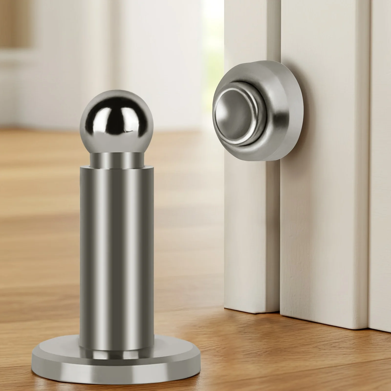 1 Buah Penahan Pintu Magnetik Dapat Disesuaikan Penahan Pintu Anti-tabrakan Penahan Pintu Rumah Tangga yang Dipasang di Lantai Perlengkapan Pintu