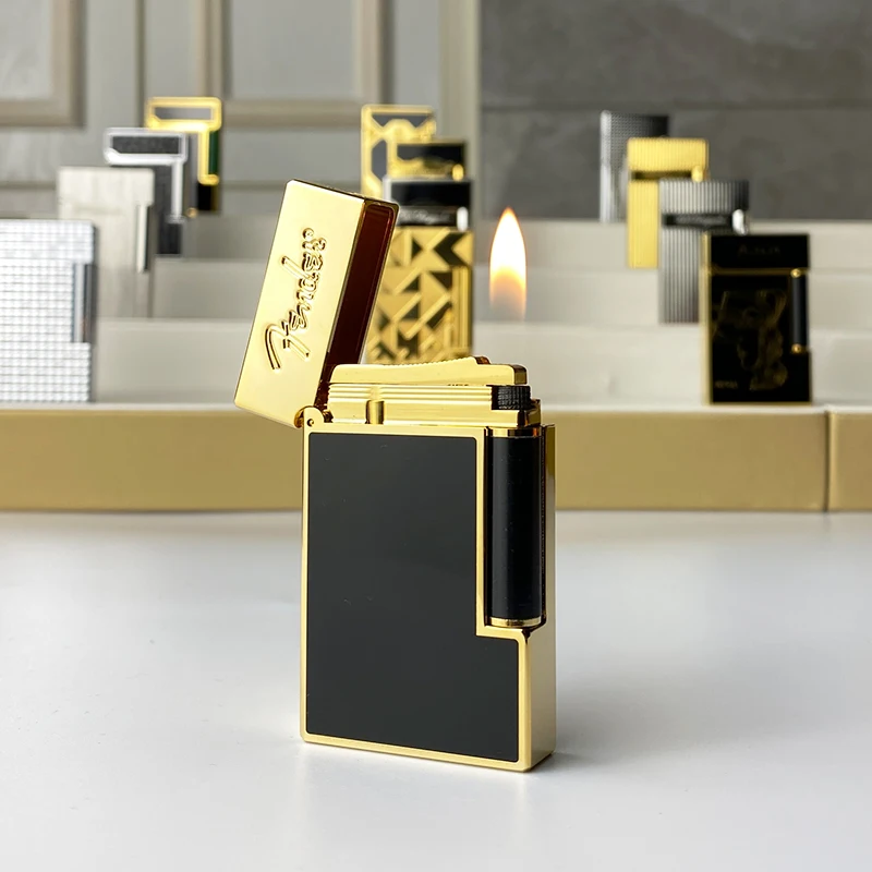 New commemorative edition single and double flame luxury lighter Ping Sound natural paint cigarette smoking butane lighter