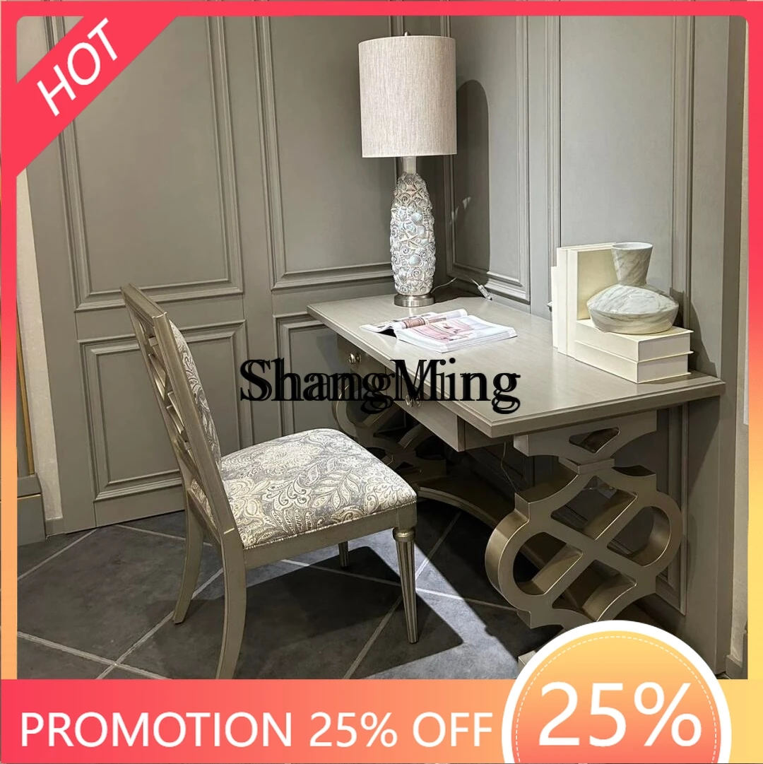 

FG good-looking desk desk chair light luxury solid wood study table computer desk writing table bookcase