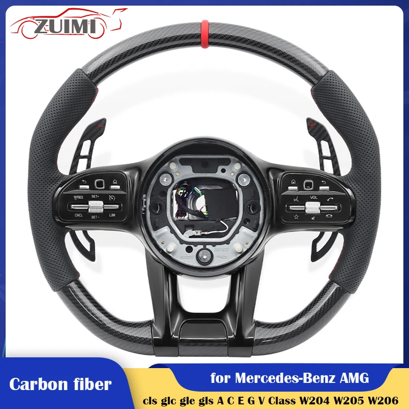 

Carbon Car Steering Wheel with Paddle for Mercedes-Benz AMG W167 W177 W190 W205 W206 W213 W217 W222 W223 X253 W290 W292 W463 W46