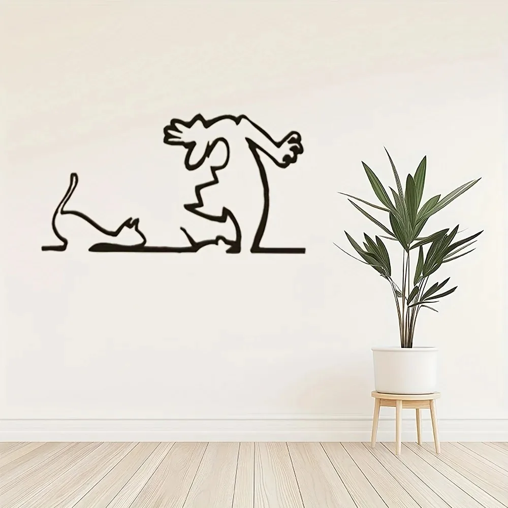 CIFBUY Minimalist Line Metal Wall Art Iron Decoration Fun Theme DIY Home Decor