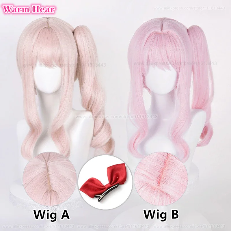 

2 Styles Akiyama Mizuki Synthetic Hair Anime Long 45cm Pink Cosplay Anime Wigs Heat Resistant Hair Halloween Party Wigs +Wig Cap
