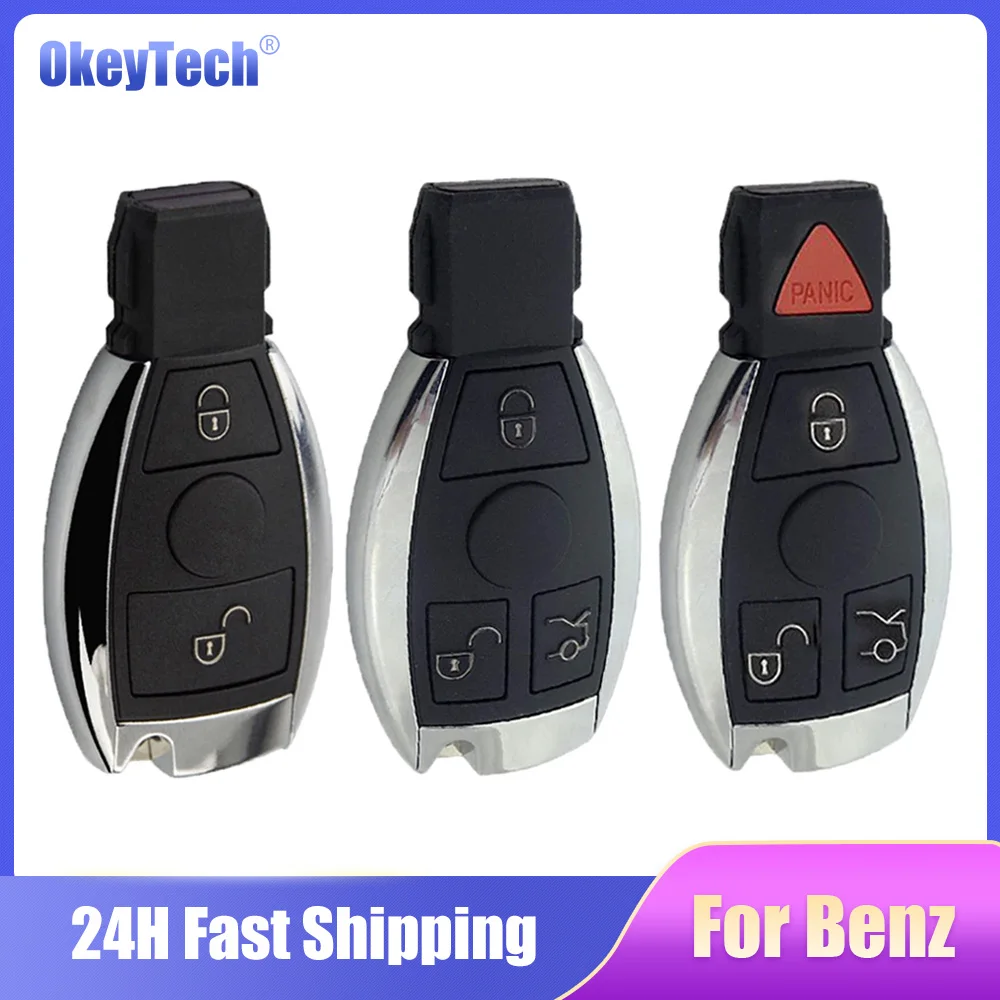 

Okeytech Smart Remote Control 2/3/4 Buttons Car Key Cover For Mercedes-Benz BGA 2007-2013 W212 W211 W221 With 1/2 Battery Hold