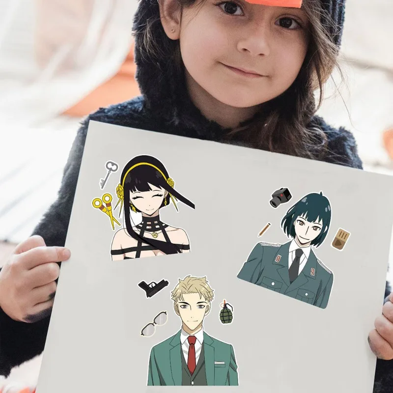 ملحقات الرسوم المتحركة SPY×Family Anya Forger Loid Forger، ملصقات ألغاز كرتونية، مبادلة وجه مبتكرة، ألعاب تعليمية للأطفال