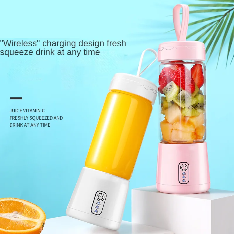 Electric Personal USB Mini Blender Home Usb 6 Blades Juicer Cup Machine Rechargeable Fruit Juice Portable Blenders