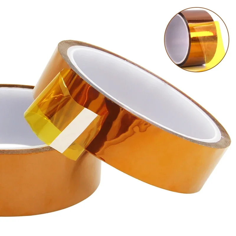 

30m Long Gold Finger High Temperature Resistant Tape Polyimide Tape Multi Size Pet Anti Static Lithium Battery Insulation Tape