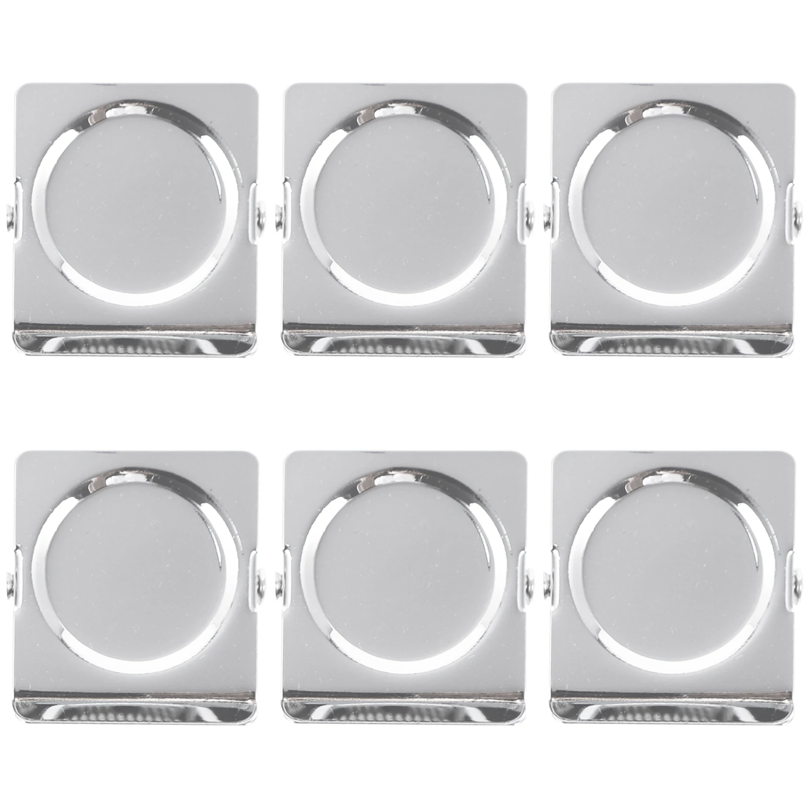 

6 Pcs Magnetic Clips 31mm Square Metal Strong Travel Non Slip Hold Hang Photos Calendars Receipts Decorations