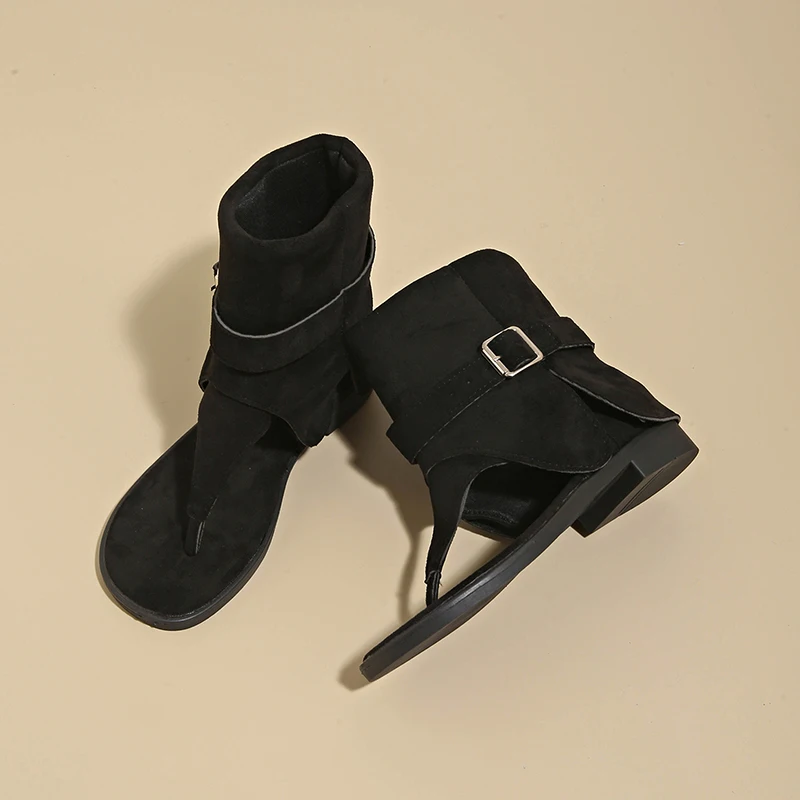 Ladies' thong sandals, cropped boot pants, versatile Roman sandals for summer