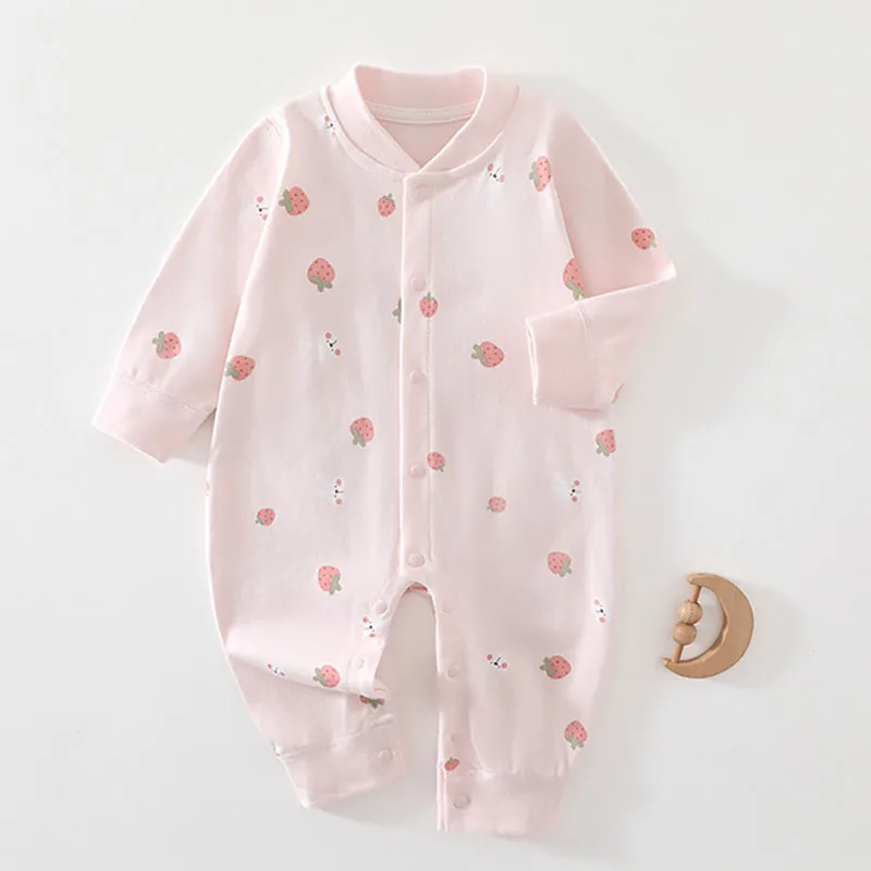 0-2 Y Baby Rompers Toddler Girls Jumpsuit Single Breast Newborn Clothes Full Sleeve Autumn Infant Clothing