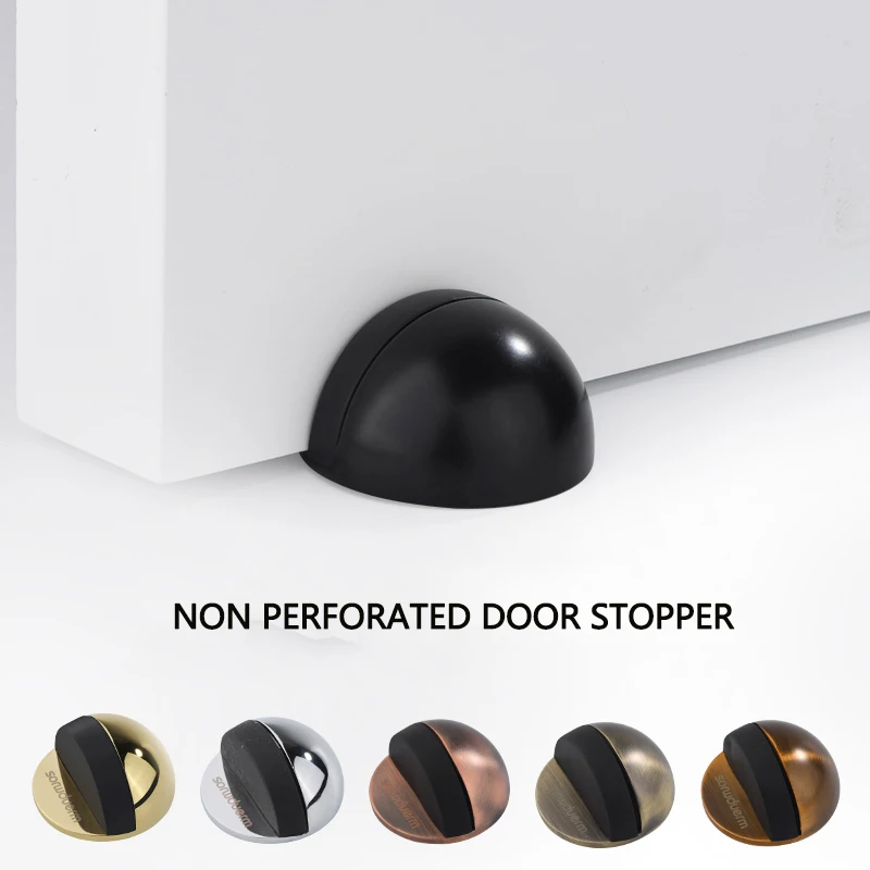 

Non Punching Sticker Hidden Stainless Steel Rubber Door Stopper Door Holders Catch Floor Mounted Nail-free Door Stops