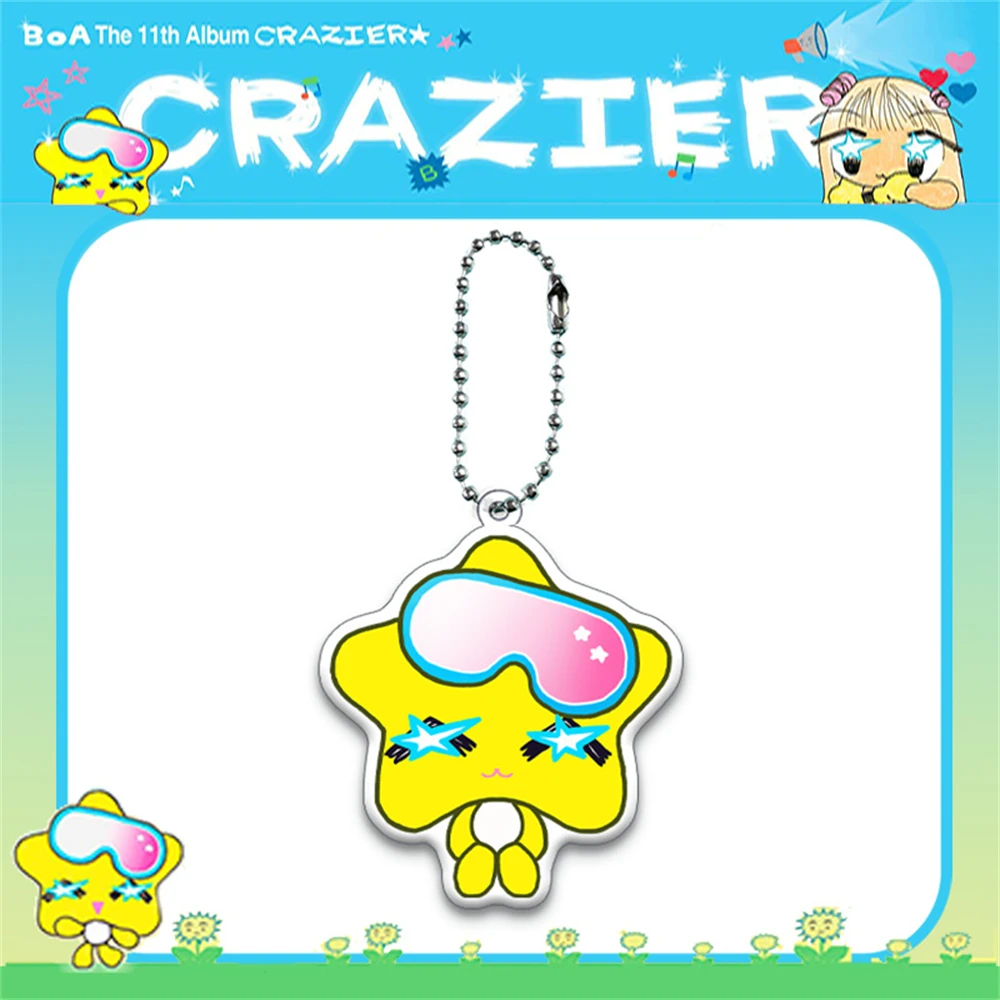 KPOP BoA 11th ألبوم كريزر الكرتون سلسلة مفاتيح مصنوعة من الأكريليك الذكرى لطيف على الوجهين كيرينغ حقيبة قلادة Kwon BoA المشجعين جمع هدية #3