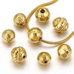 10pcs Gold Plated Stainless Steel Ball Spacer Beads for Bracelet Jewelry Making Supplies DIY Round Beads Jewelry Parts Bulk
