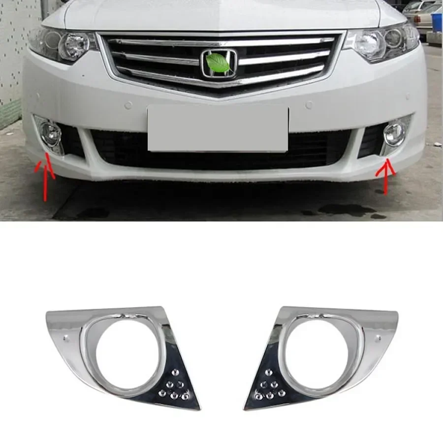 

For Honda Spirior 2009 2010 2011 2012 Car Fog Lamp Trim Frame Plating Fogs Lamps Shell Front Bumper Grille