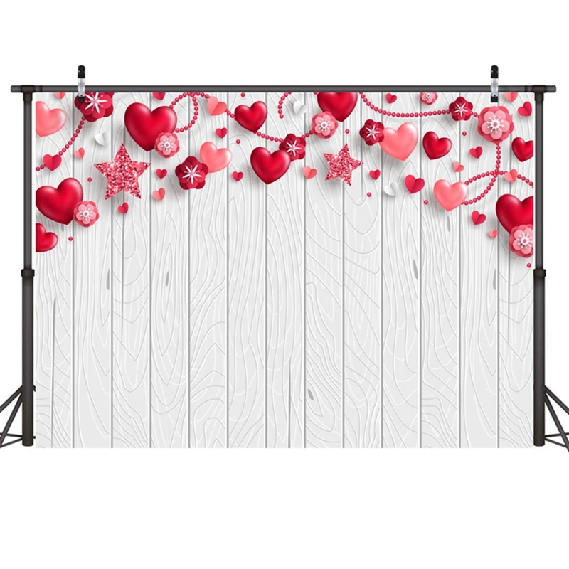 210X150cm Valentine's Day Background Cloth Love Flower Photo Material Photography Background Cloth, B Durable