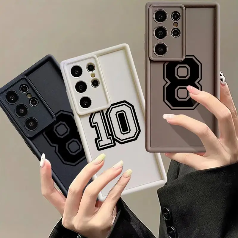 Funda de teléfono con números de celebridades de fútbol, carcasa suave para Samsung Galaxy S20 FE S23 Ultra Note 20 Ultra S24 Ultra S22 Plus S23 FE S21