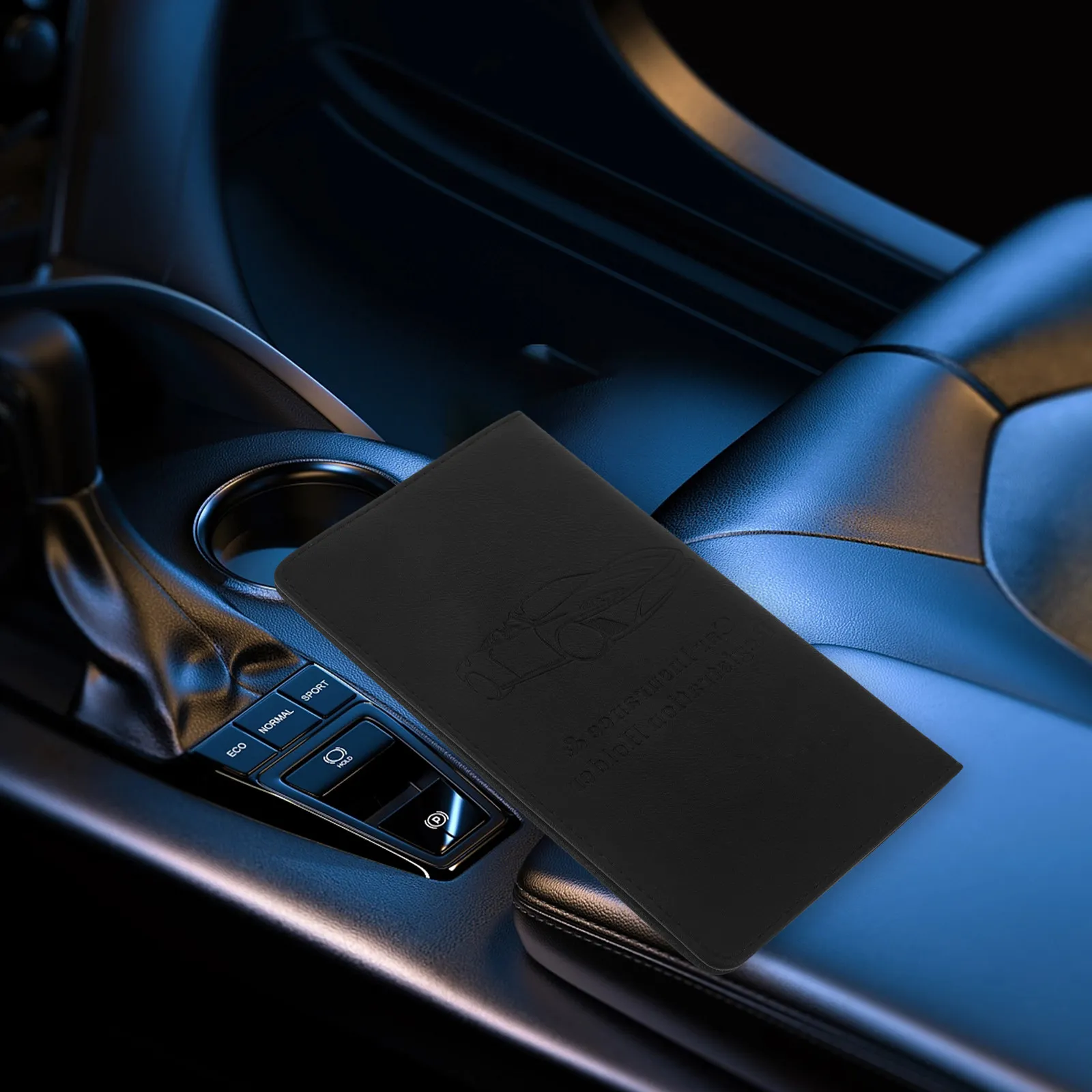 

Car Document Holder PU Multifunctional License Passport Ticket Registration Insurance Card Storage Lightweight Wear-Resistant