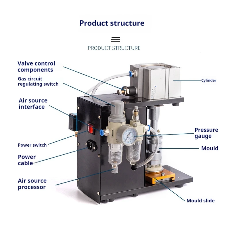 Pneumatic Badge Making Machine Auto Induction Stamping Badge Processing Punching Machine with Mold Pedal Models Without Air