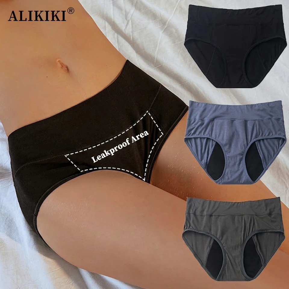 Absorbent Period Panties Leakproof Menstrual Panties Cotton Protective Briefs Hipster Plus Size Physiological Underwear