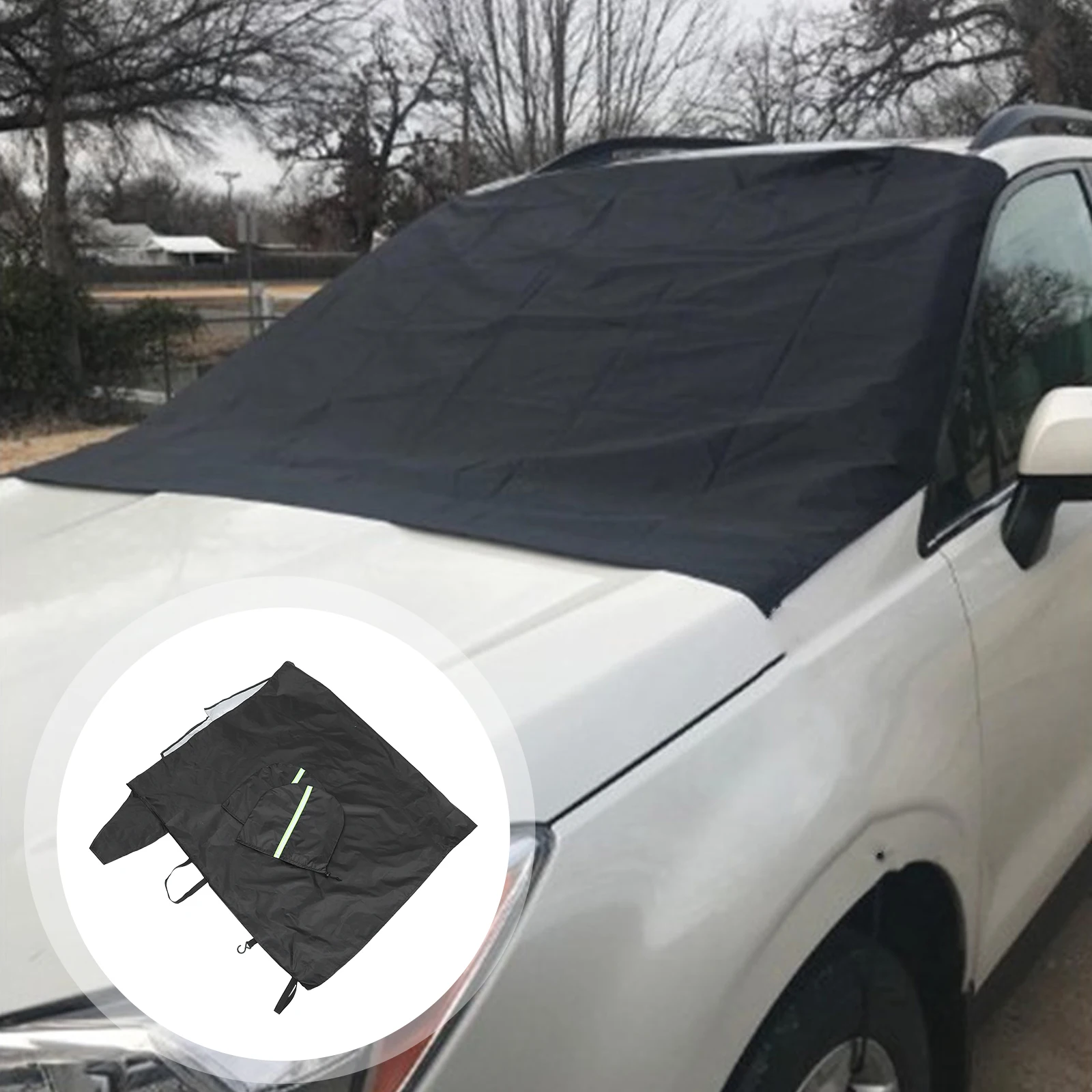 

Rear Windshield Snow Ice Protector Frost Guard Auto Windshield Cover For Car Supplies Black 190D Oxford Silver Glue Coated Cloth