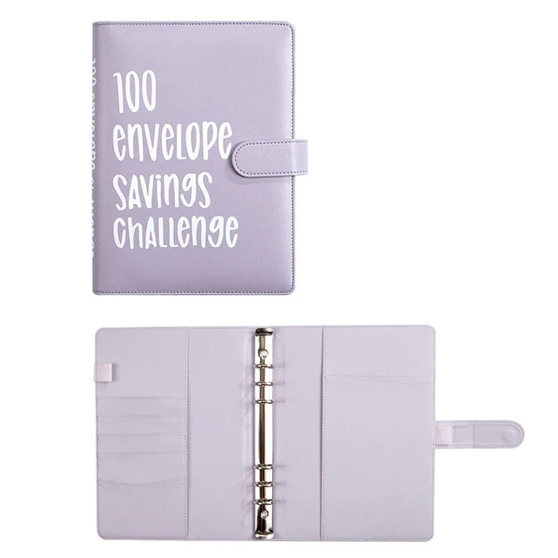 100ซองซองเก็บเงินท้าทายสมุดงบประมาณ52สัปดาห์พร้อมซองเงินสดทองคำสีกุหลาบแวววาว