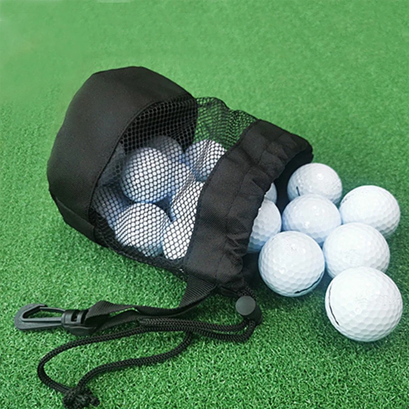 Multipurpose Golf Ball Organizer for 20 Balls Drawstring Golf Ball Pouch Carrying Portable Holder Nylon Mesh for Fitness Sport