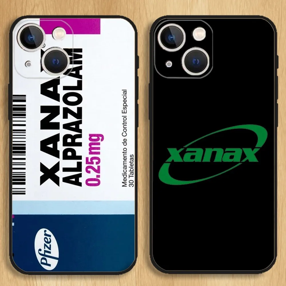 

Alprazolam Xanax Phone Case For iPhone15,14,13,12,11,Pro,Max,Plus,Mini,X,XS,XR,8,7,6,S,Plus,SE Soft Black Case