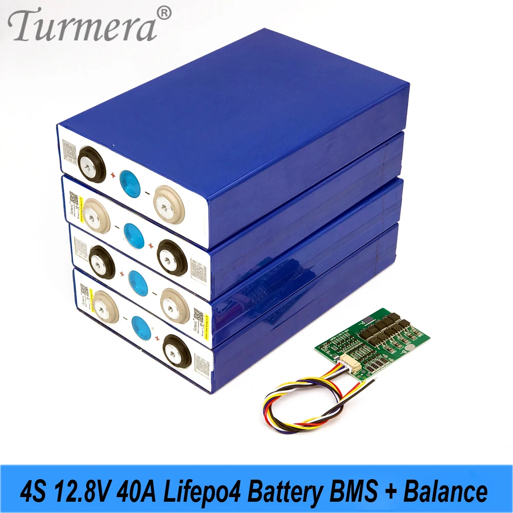 

Turmera 4S 12.8V 40A BMS Lifepo4 Battery Protection Board with Balance for 3.2V 26650 32700 33140 12V Lifepo4 Batteries Pack Use