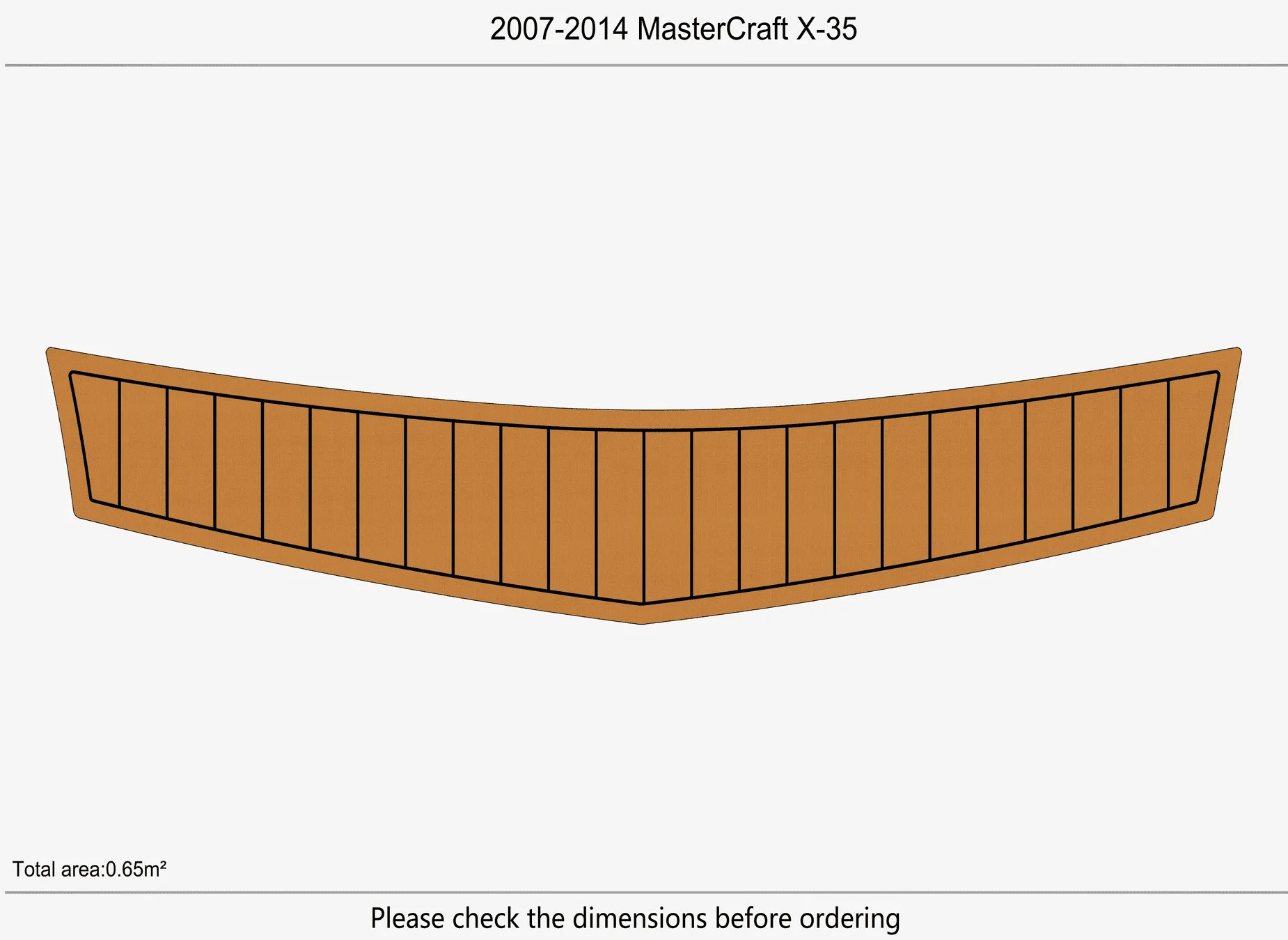 Anti-Skid EVA Faux Teak Self-Adhesive 6mm Boat Decking Pad for 2007-2014 MasterCraft X-35 Yacht Cockpit Durable Marine Flooring
