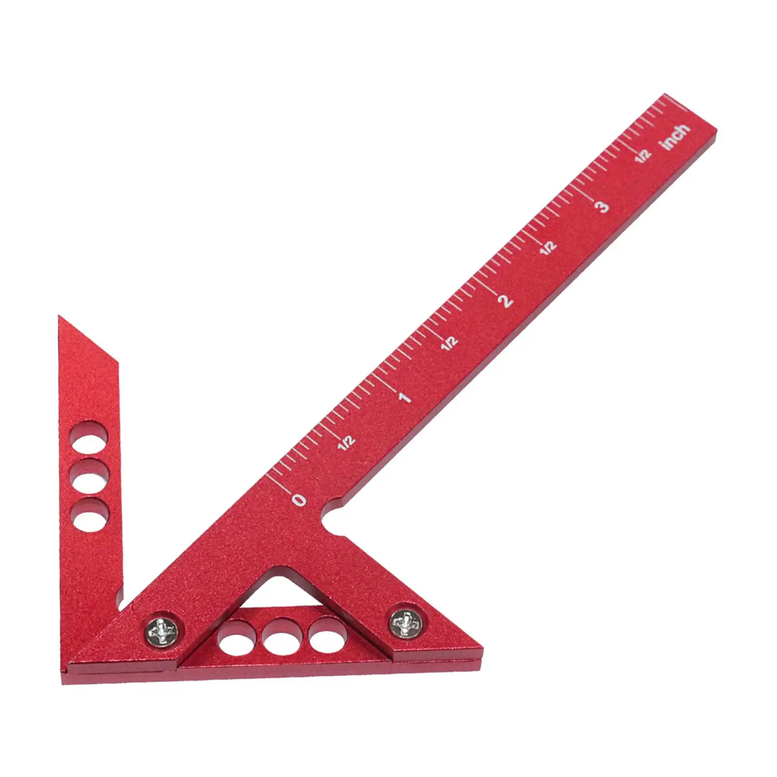 Triangle Ruler Center Finder Aluminum Scriber 45 Degree Woodworking Right Angle Line Scribe for Round Discs
