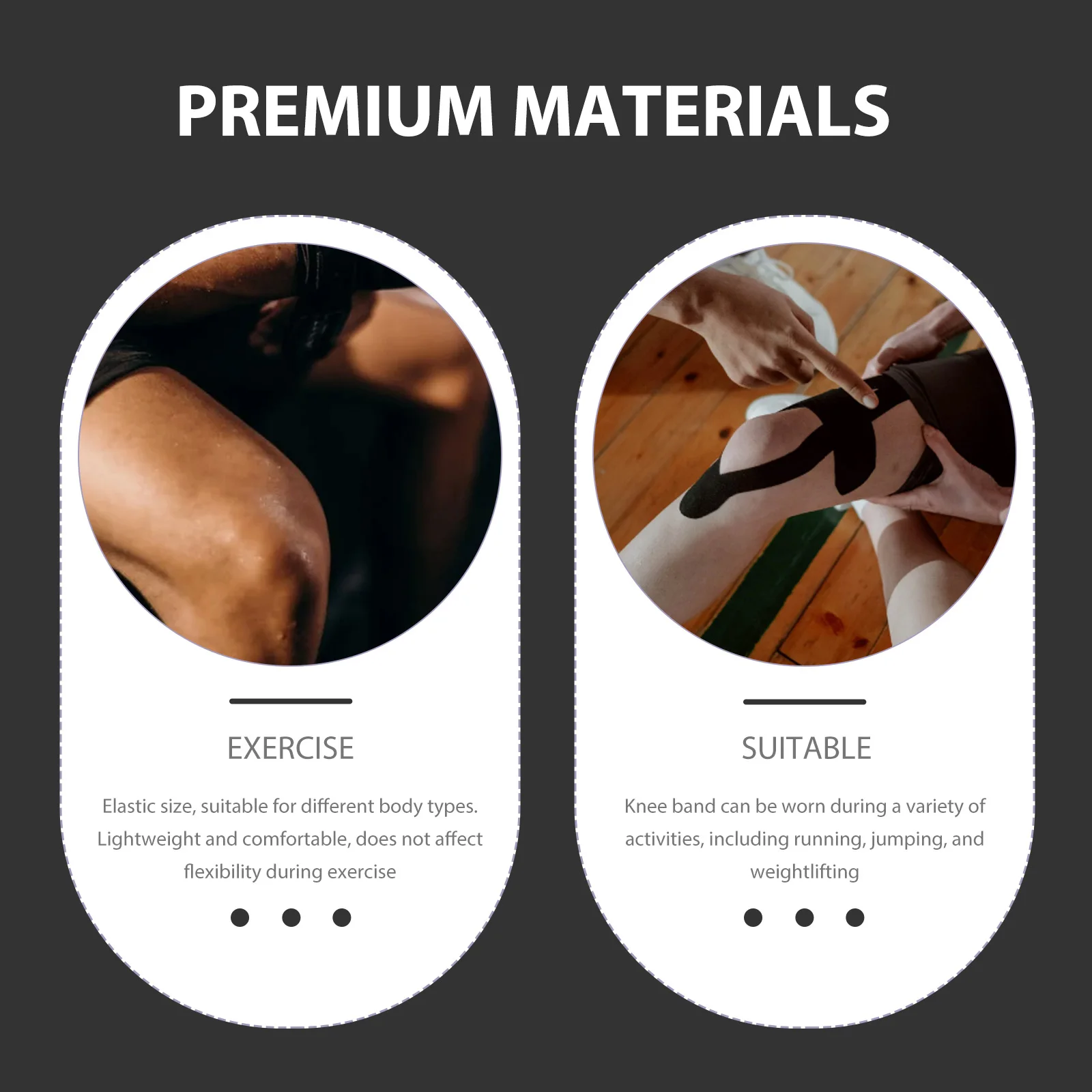 

2pcs Knee Straps Elastic Patella Tendon Support Stabilizer Brace Lightweight Breathable Non-Slip Silicone Knee Band Joint Pain