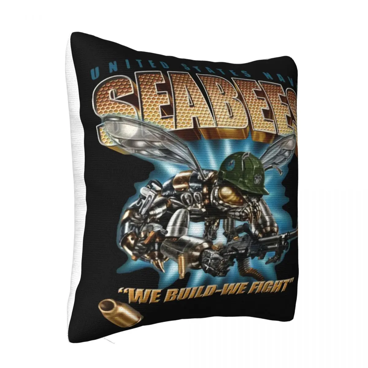 Seabees Funny Birthday Cotton Gift Retro Style For Men Cotton Teenage Adults Holiday Gift Pillow Case