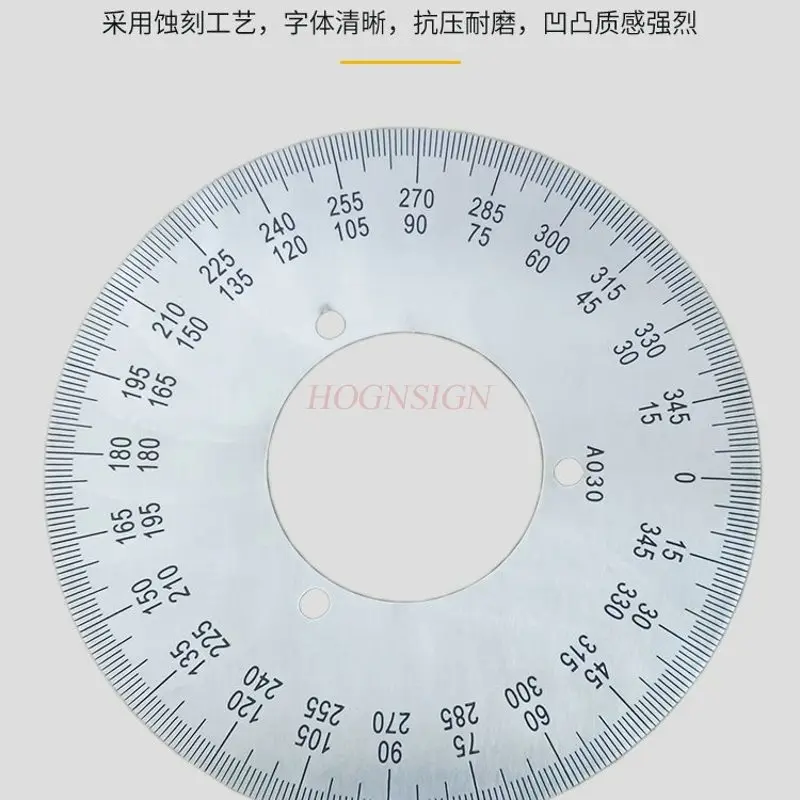 1 шт. масштабный циферблат, интегрированный с механическим идентификационным циферблатом вперед и назад, транспортир из нержавеющей стали