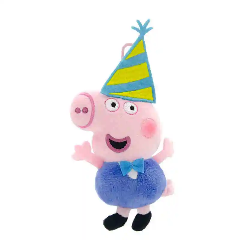 Genuino 13cm Peppa Pig George Pig peluche Kawaii llavero de muñeca cerdo decoración de la habitación del hogar vacaciones cumpleaños niños juguete para regalo