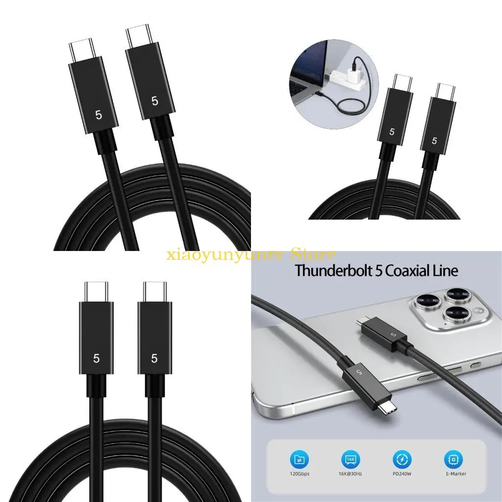 P9JB USB C Cable Compatible Thunderbolt5, 80Gbps Data Transfer, PD240W Charging, 16K Video Support,for Laptops Tablets