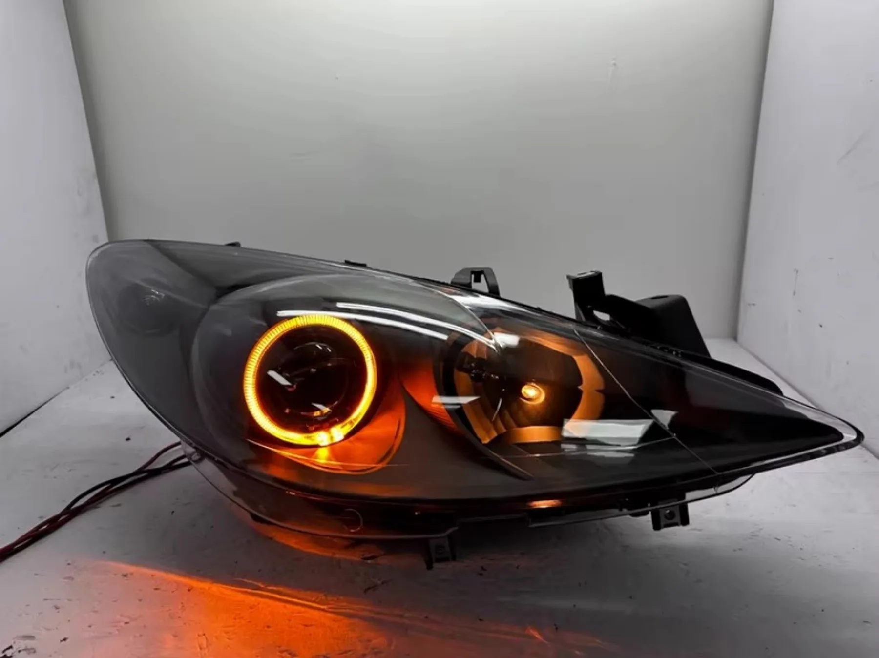 

Car LED headlight Handmade customized for Peugeot 307 Angel Eyes daytime running lamp DRL Turn signal auto accessories