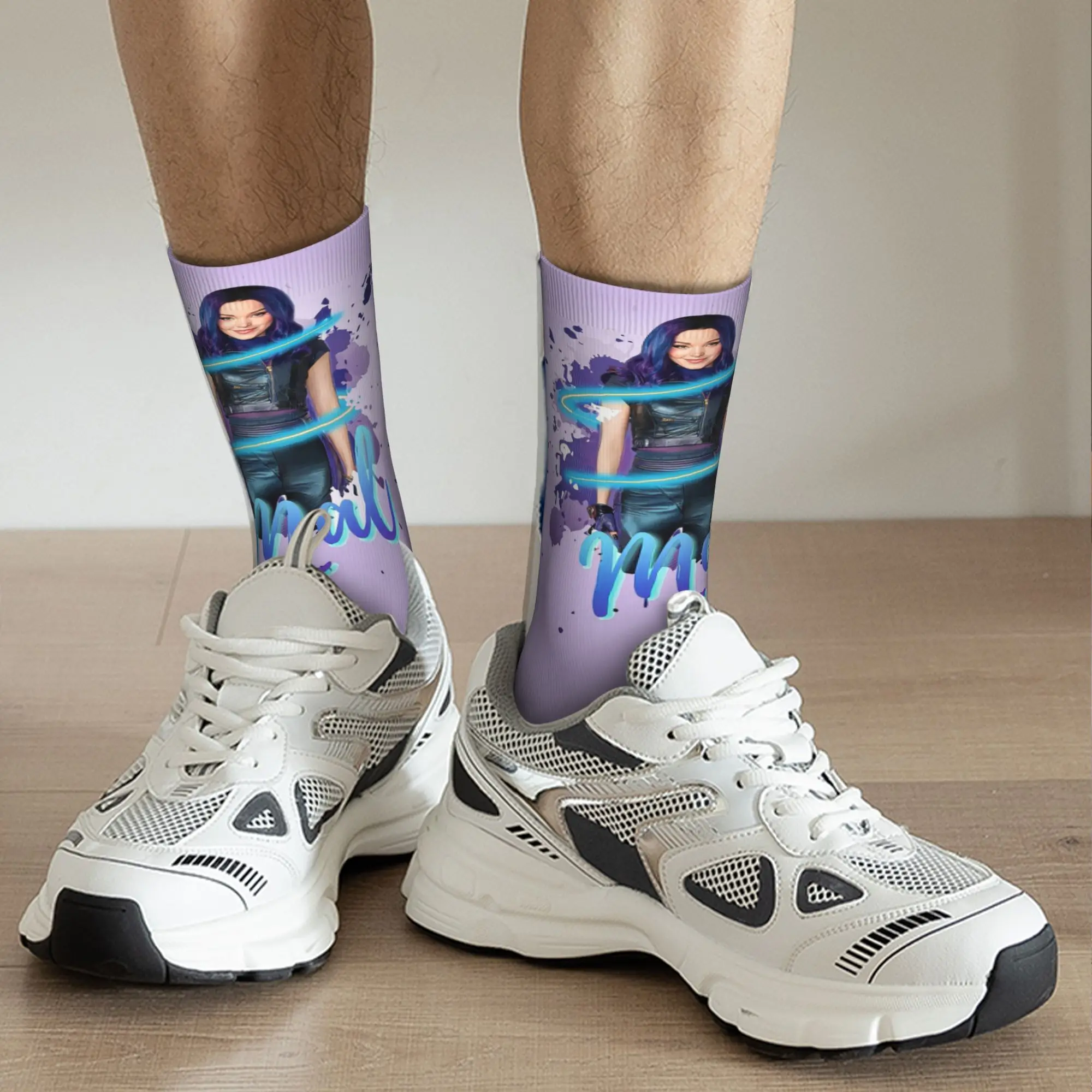 Mal Descendants 3 Socks Harajuku Sweat Absorbing Stockings All Season Long Socks Accessories for Man Woman Christmas Gifts