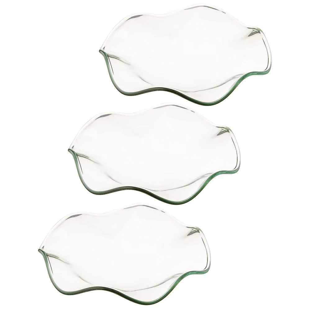 3Pcs Transparent Glass Oil Dish Replacement For Aromatherapy Lamp Wax Burner Heater Warmer Plate Bowl Incense Burner
