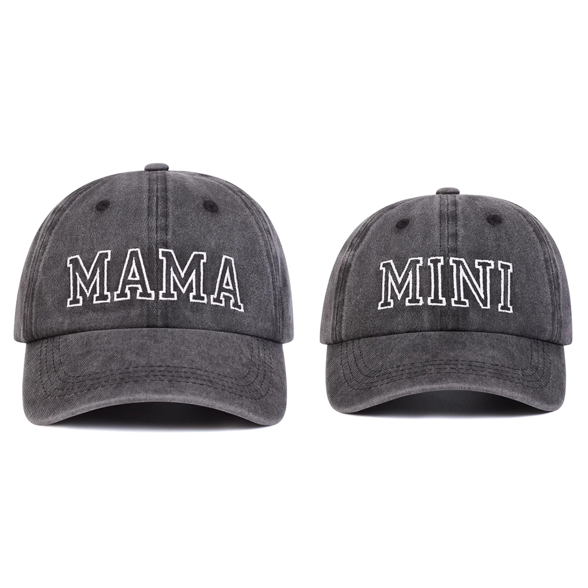 Unisex Parent Child MAMA/MINI Embroidery Wash Baseball Caps Spring and Autumn Outdoor Adjustable Casual Hats Sunscreen Hat